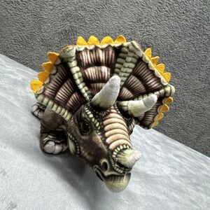 Real Planet Triceratops Green 12 Inch Vivid Color Soft Plush EUC